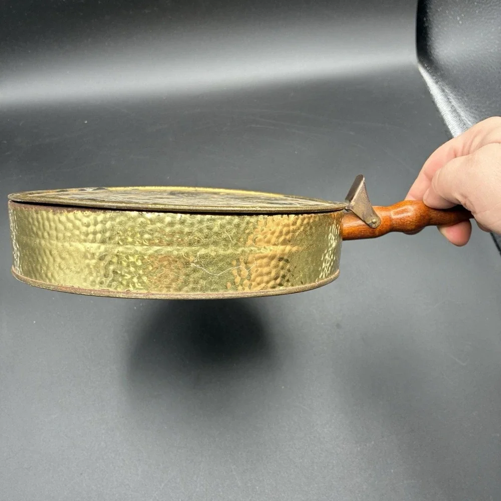 Vintage Weibro Brass Colored Ash Pan Made in USA Fireplace Accessory